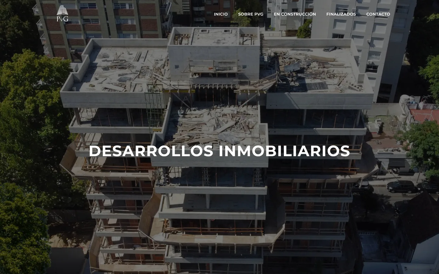 Página de inicio de PVG Desarrollos