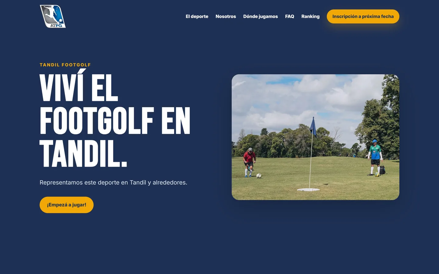 Página de inicio de Tandil Footgolf